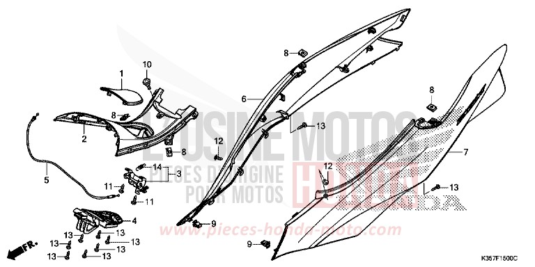 GEHAEUSEABDECKUNG von PCX MAT CARBONIUM GRAY METALLIC (NHB52) von 2017