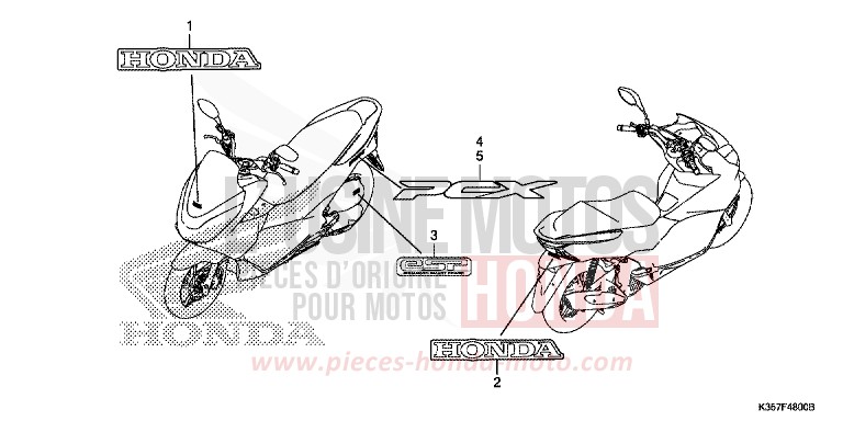MARKE/EMBLEM von PCX MAT CARBONIUM GRAY METALLIC (NHB52) von 2017