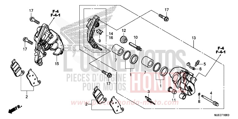 VORDERRAD-BREMSSATTEL (1) von CB650F SWORD SILVER METALLIC (NHA95) von 2014