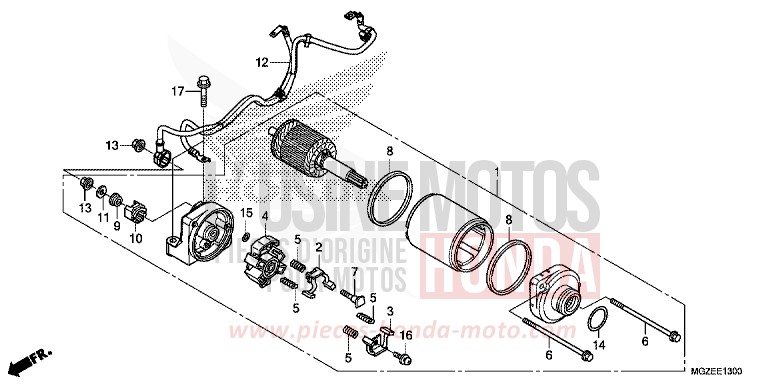 ANLASSER von CB500F CANDY RUBY RED (R4) von 2013