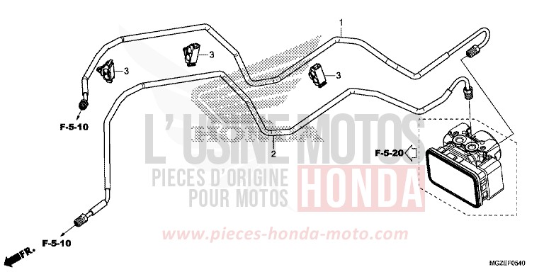 TUYAU DE FREIN von CB500F CANDY RUBY RED (R4) von 2013