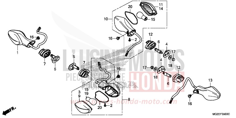 BLINKER von CB500F CANDY RUBY RED (R4) von 2013
