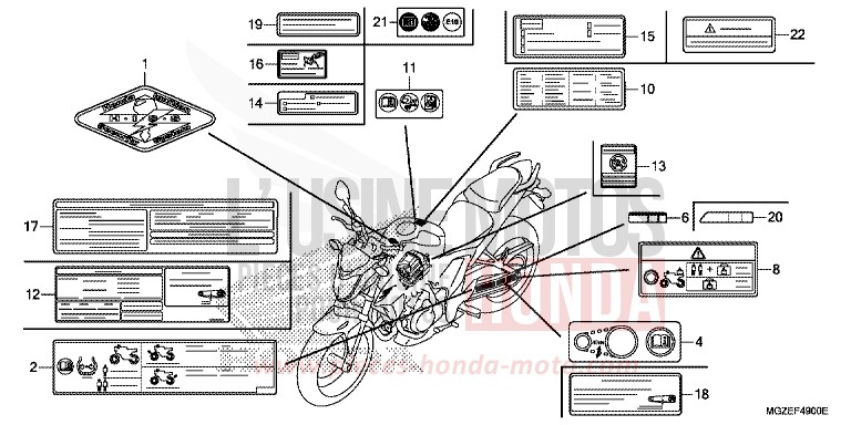 WARNETIKETT von CB500F CANDY RUBY RED (R4) von 2013