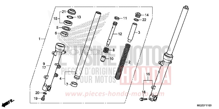 GABEL, VORNE von CB500F GRAPHITE BLACK (NHB01) von 2013