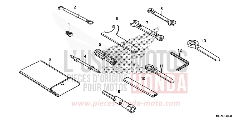 OUTILS von CB500F GRAPHITE BLACK (NHB01) von 2013