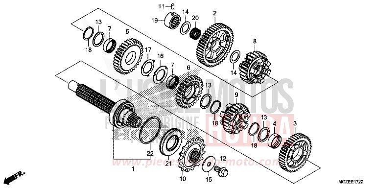 GETRIEBE (GEGENWELLE) von CB500F CANDY RUBY RED (R4) von 2014