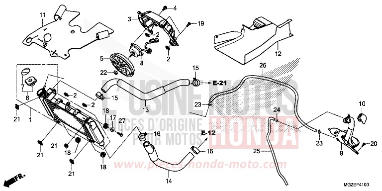 KUEHLER von CB500F CANDY RUBY RED (R4) von 2014