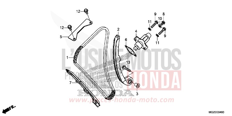 NOCKENWELLENKETTE/SPANNVORRICHTUNG von CB500F GRAPHITE BLACK (NHB01) von 2014