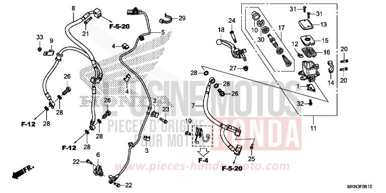 HAUPTBREMSZYLINDER, VORNE ZYLINDER von CB650R GRAPHITE BLACK (NHB01) von 2019