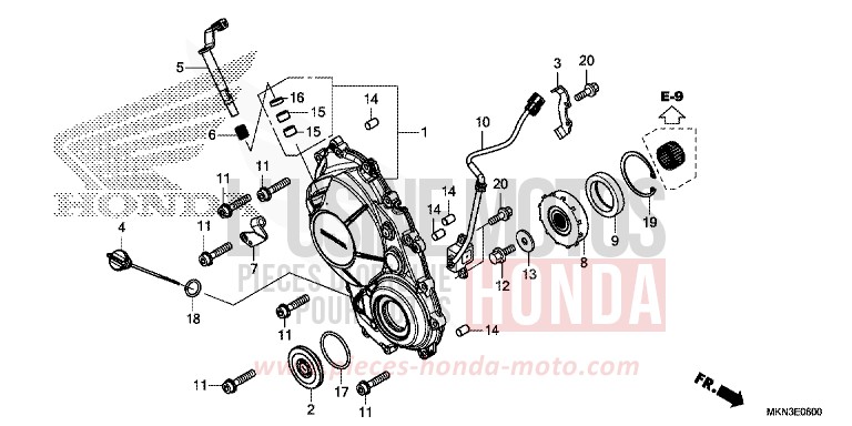 KURBELGEHAEUSEABDECKUNG von CB650R MAT CRYPTON SILVER MATALLIC (NHA40) von 2019