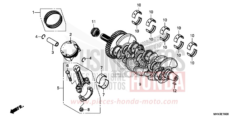 KURBELWELLE/KOLBEN von CB650R MAT CRYPTON SILVER MATALLIC (NHA40) von 2019