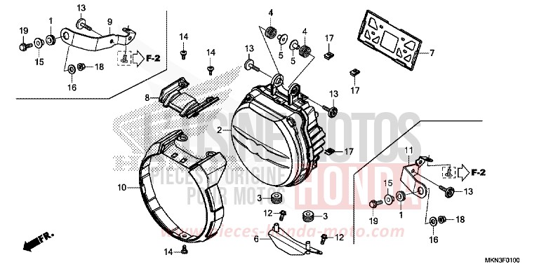 SCHEINWERFER von CB650R MAT JEANS BLUE MATALLIC (PB417) von 2019