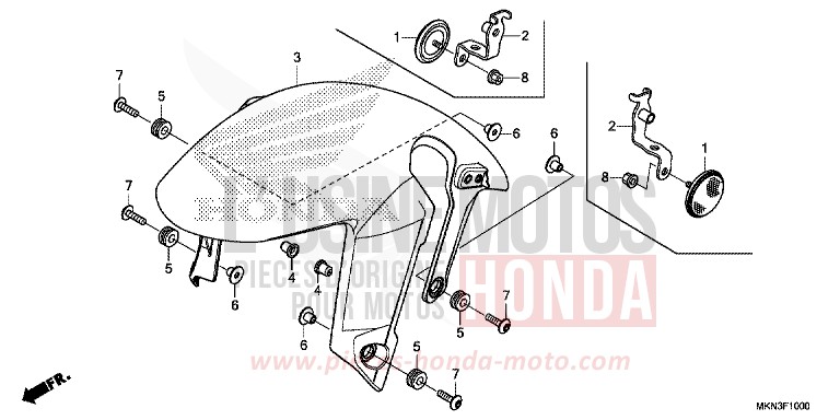 KOTFLUEGEL, VORNE von CB650R MAT JEANS BLUE MATALLIC (PB417) von 2019