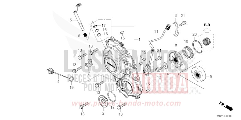 KURBELGEHAEUSEABDECKUNG von CB650R MAT GUNPOWDER BLACK METALLIC (NH436) von 2021