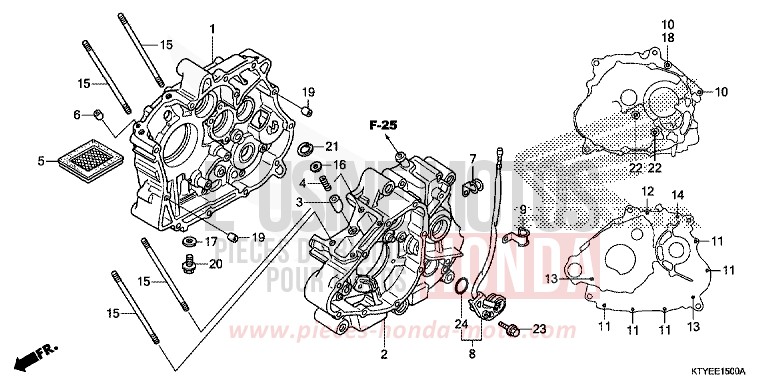 KURBELGEHAEUSE von CBR125R ASTEROID BLACK METALLIC (NHA35) von 2015