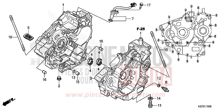 KURBELGEHAEUSE von CRF250L EXTREME RED (R292) von 2013