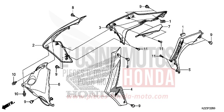 KUEHLERHAUBE von CRF250L EXTREME RED (R292) von 2013