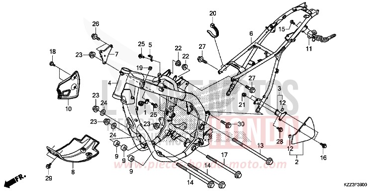 RAHMENKOERPER von CRF250L EXTREME RED (R292) von 2013