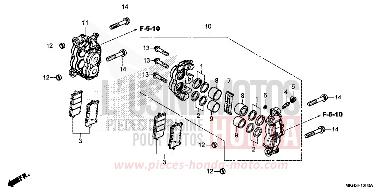 VORDERRAD-BREMSSATTEL von X-ADV MAT BULLET SILVER (NH389) von 2019