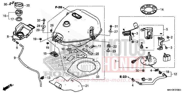 KRAFTSTOFFTANK/KRAFTSTOFFPUMPE von X-ADV MAT BULLET SILVER (NH389) von 2019