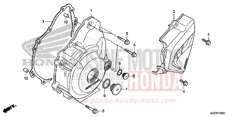 KURBELGEHAEUSEDECKEL, L. von CRF250L EXTREME RED (R292) von 2015