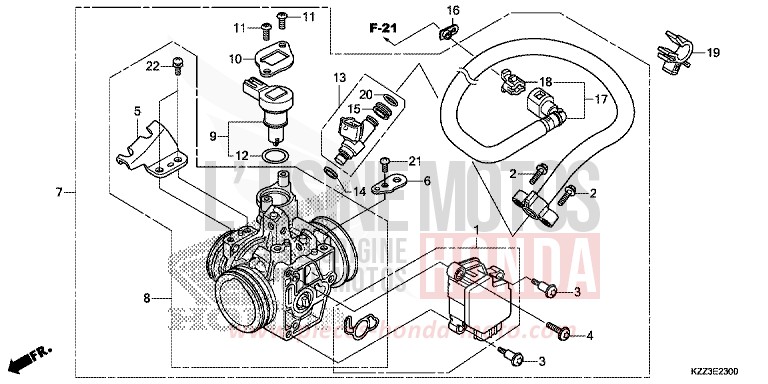 DROSSELKLAPPENGEHAEUSE von CRF250L EXTREME RED (R292) von 2015