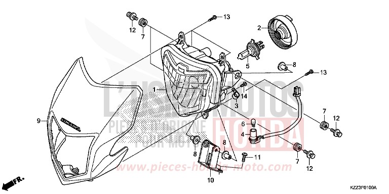 SCHEINWERFER von CRF250L EXTREME RED (R292) von 2015