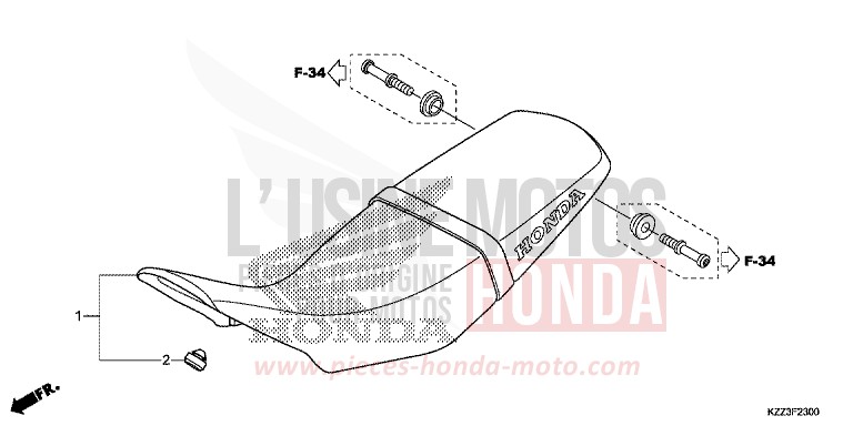 SITZ von CRF250L EXTREME RED (R292) von 2015