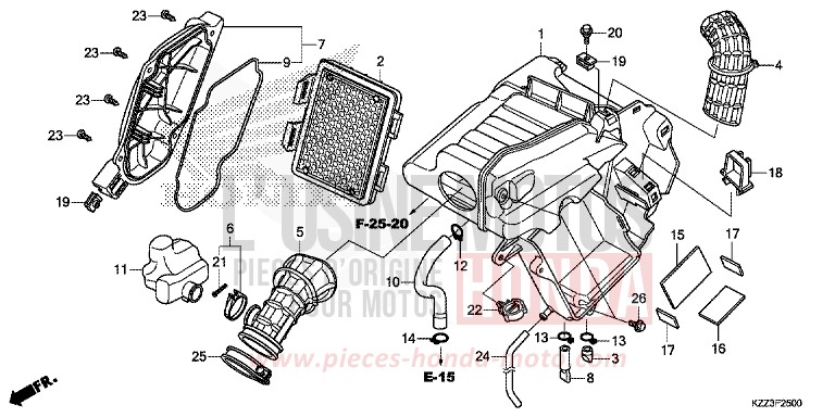 LUFTFILTER von CRF250L EXTREME RED (R292) von 2015