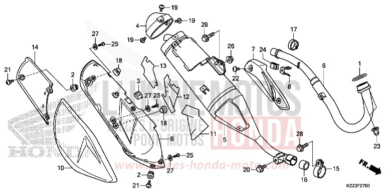 ABGAS-SCHALLDAEMPFER von CRF250L EXTREME RED (R292) von 2015