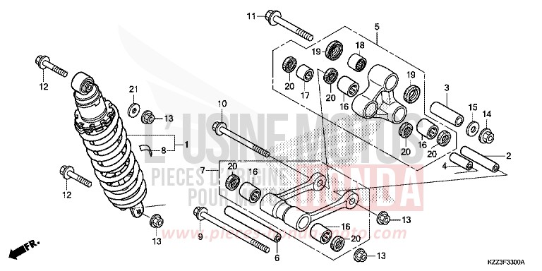 KISSEN, HINTEN von CRF250L EXTREME RED (R292) von 2015
