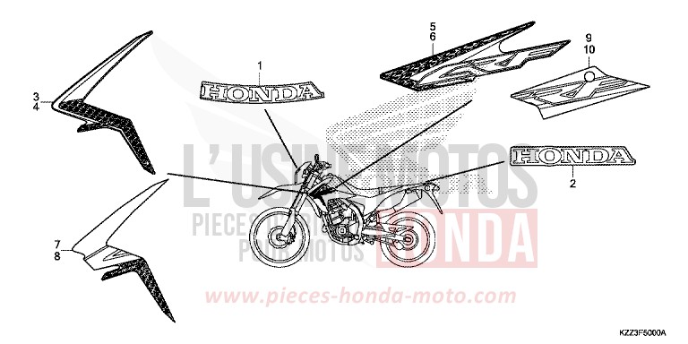 MARKE/STREIFEN (CRF250L) von CRF250L EXTREME RED (R292) von 2015