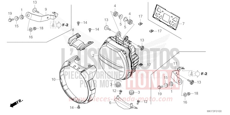 SCHEINWERFER (CB650RA) von CB650R MAT JEANS BLUE MATALLIC (PB417) von 2022