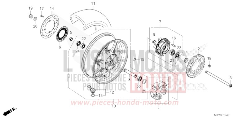 HINTERRAD von CB650R SWORD SILVER METALLIC (NHA95) von 2022