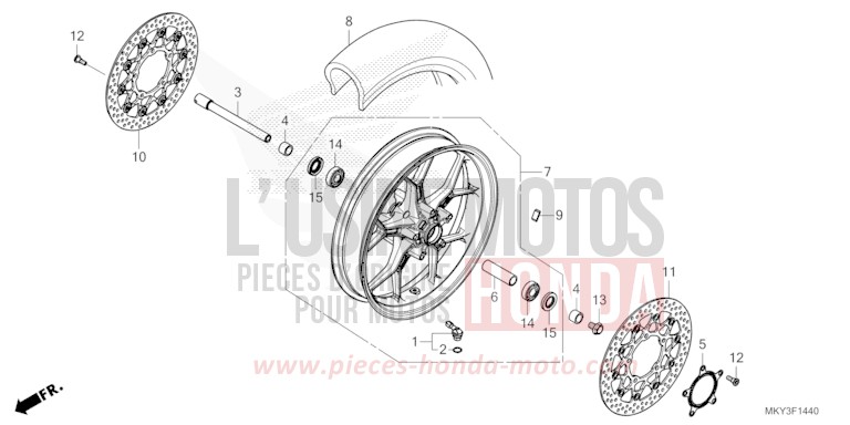 VORDERRAD von CB650R CANDY CHROMOSPHERE RED (R381) von 2022