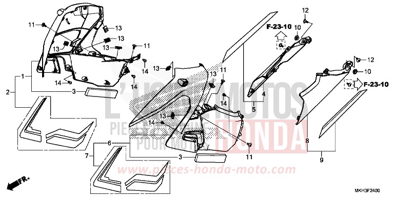 CARENAGE LATERAL von X-ADV GRAND PRIX RED (R380) von 2020