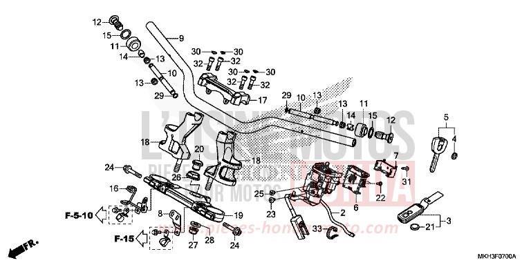 TUYAU DE GUIDON/PONT SUPERIEUR von X-ADV MAT ARMRED GREEN METALLIC (G208) von 2020