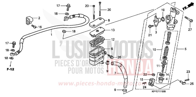 HAUPTBREMSZYLINDER, H. von CBR125RS SAVORY ORANGE (YR241) von 2006
