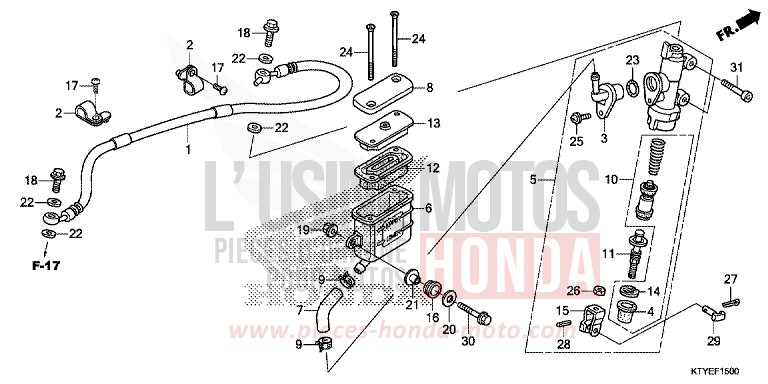 REAR BRAKE MASTER CYLINDER von CBR125R NITRIC ORANGE (YR271) von 2015