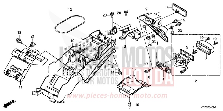 CARROSSERIE DE CHASSIS von CBR125R NITRIC ORANGE (YR271) von 2015