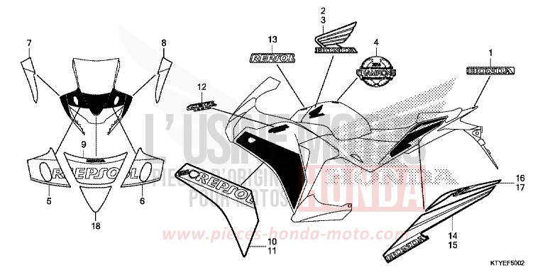 MARQUE/RAYURE (CBR125RSF) von CBR125R NITRIC ORANGE (YR271) von 2015