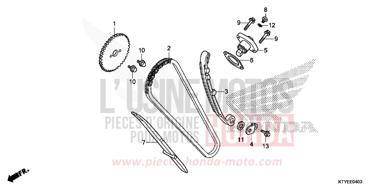 CHAINE A CAMES/TENDEUR von CBR125R ROSS WHITE (NH196) von 2015