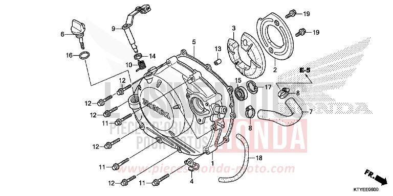 PANNEAU CARTER-MOTEUR D. von CBR125R ROSS WHITE (NH196) von 2015