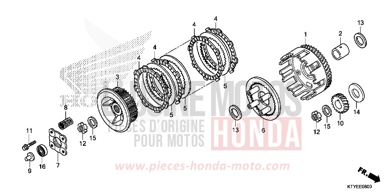 EMBRAYAGE von CBR125R ROSS WHITE (NH196) von 2015