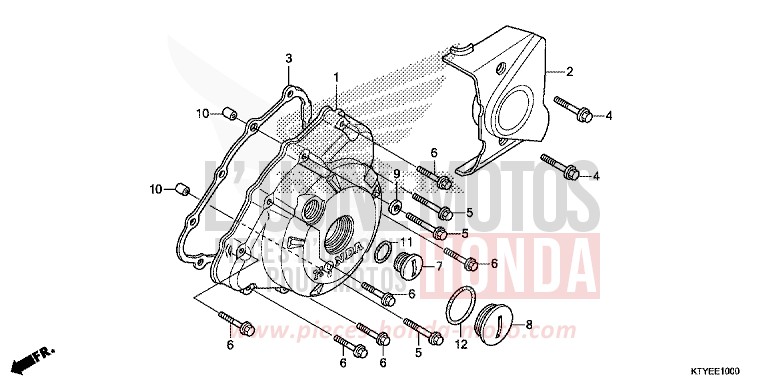 PANNEAU CARTER-MOTEUR G. von CBR125R ROSS WHITE (NH196) von 2015