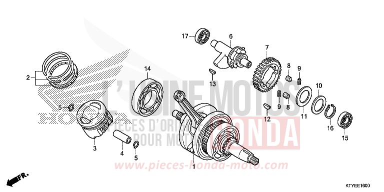 VILEBREQUIN/PISTON von CBR125R ROSS WHITE (NH196) von 2015