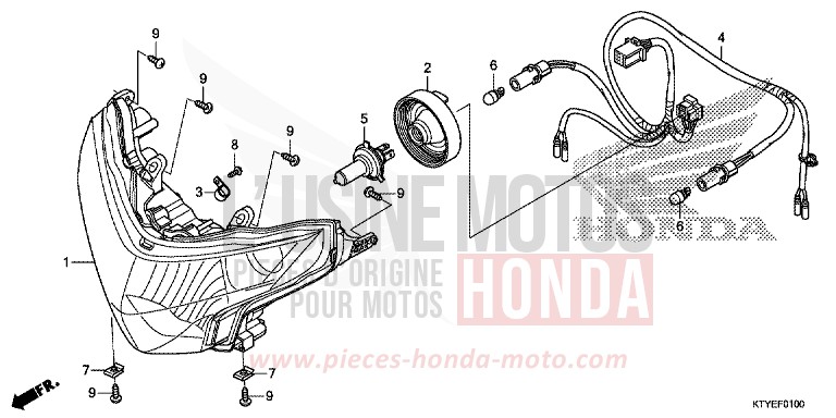 PROJECTEUR von CBR125R ROSS WHITE (NH196) von 2015
