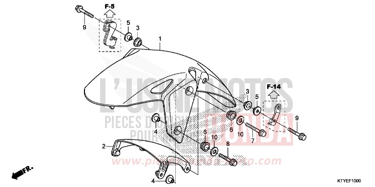 AILE AVANT von CBR125R ROSS WHITE (NH196) von 2015