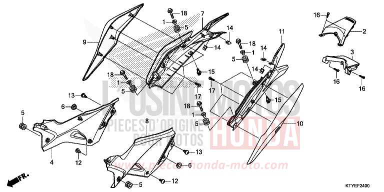 COUVERCLE LATERAL von CBR125R ROSS WHITE (NH196) von 2015