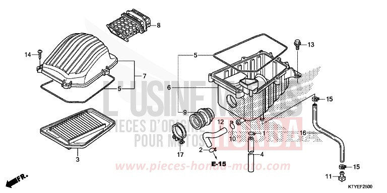 FILTRE A AIR von CBR125R ROSS WHITE (NH196) von 2015